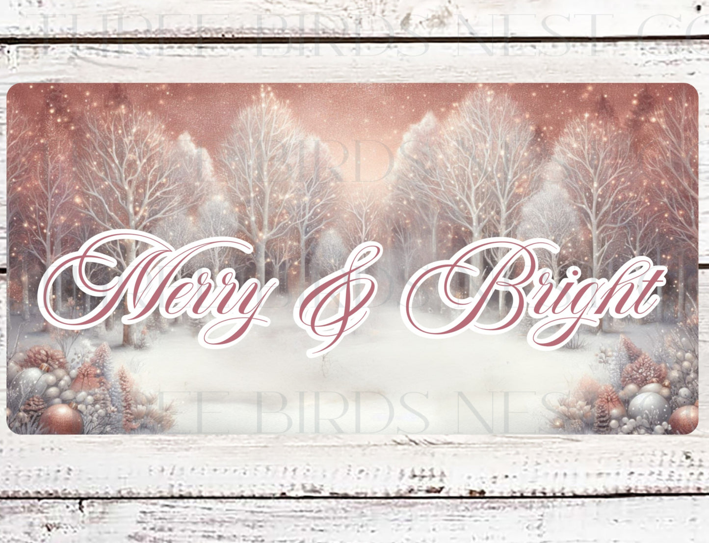 From Stash to Cash Challenge- Rose Gold Merry and Bright Sign