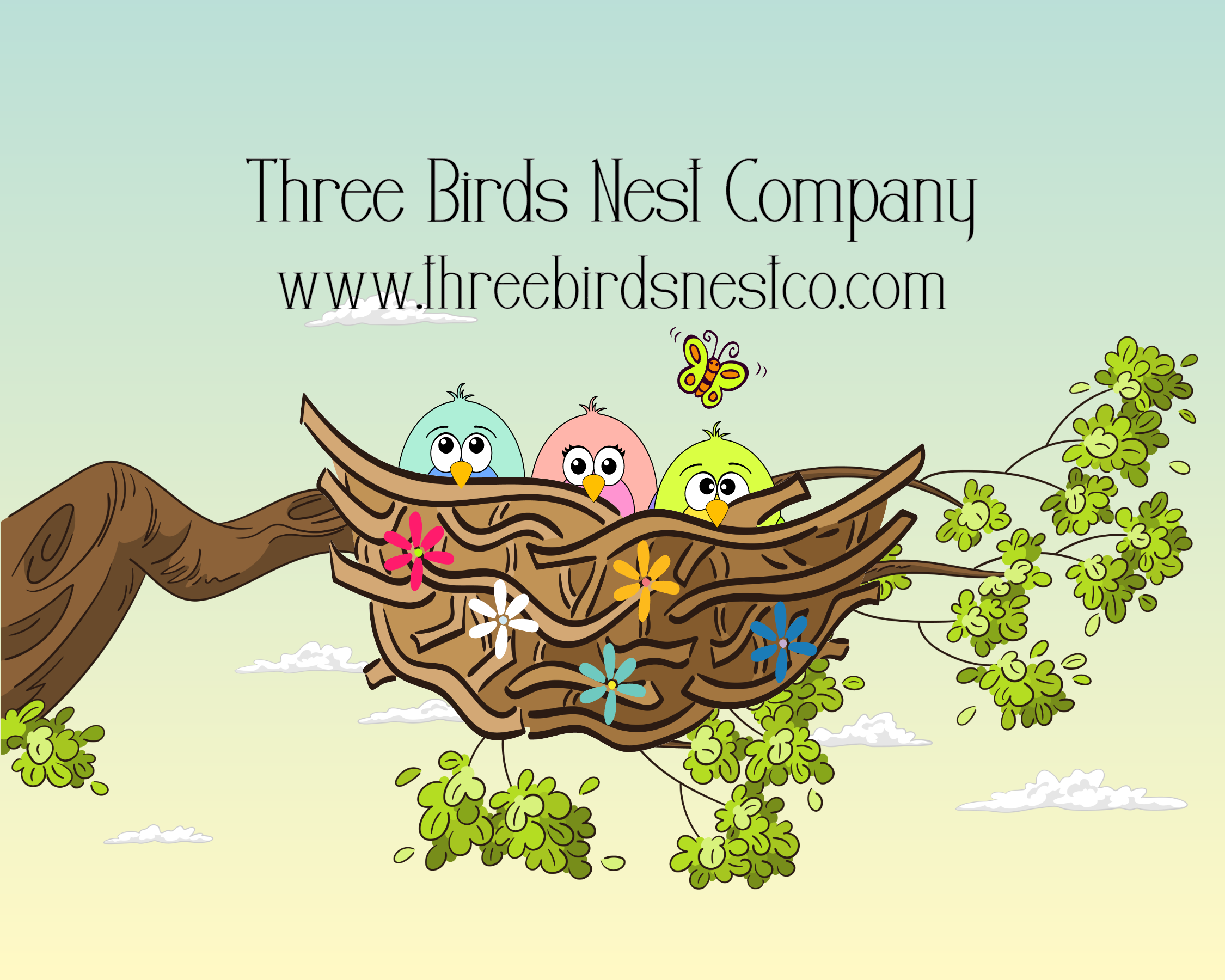 秋山花　「THE 3 BIRDS AND A FLAG」 Amazon.com : Pickako Three Birds on Birdhouse with Flowers