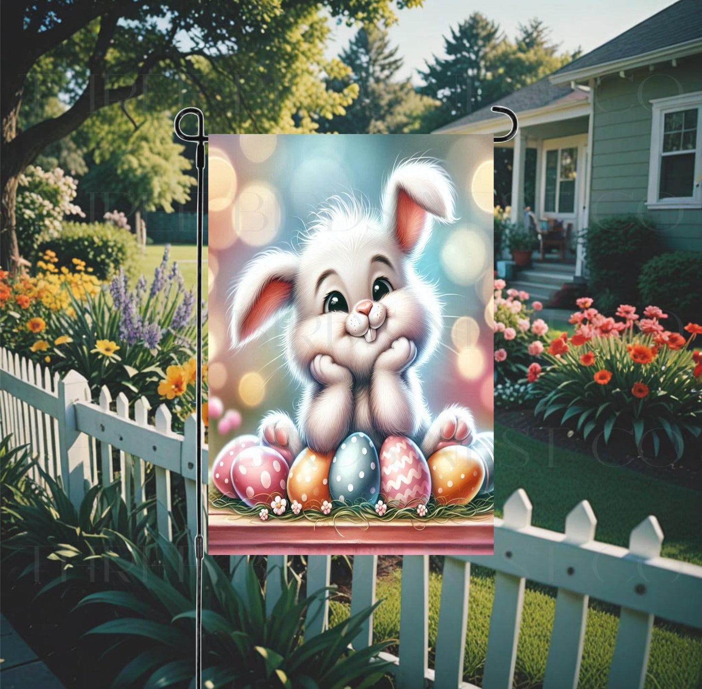 An adorable Easter Bunny is ready to help you elevate your Easter decor