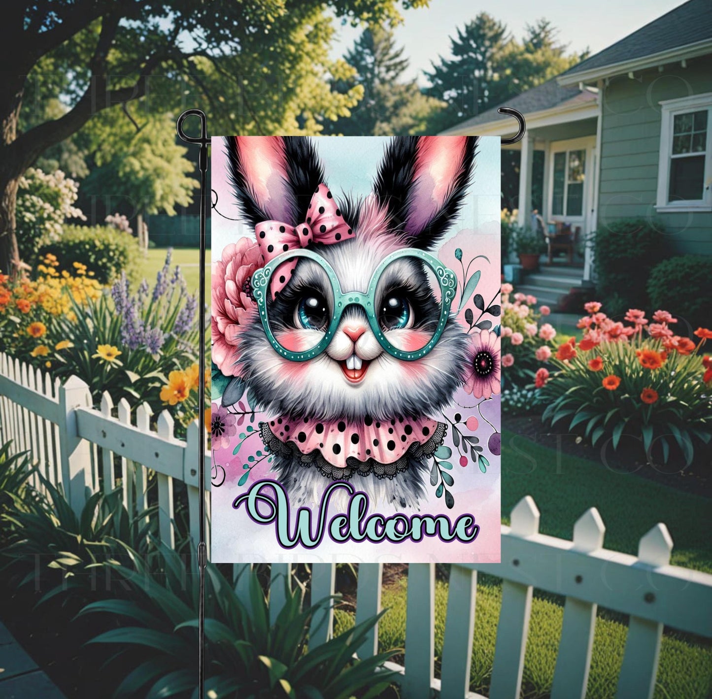 An adorable Easter Bunny is ready to help you elevate your Easter decor