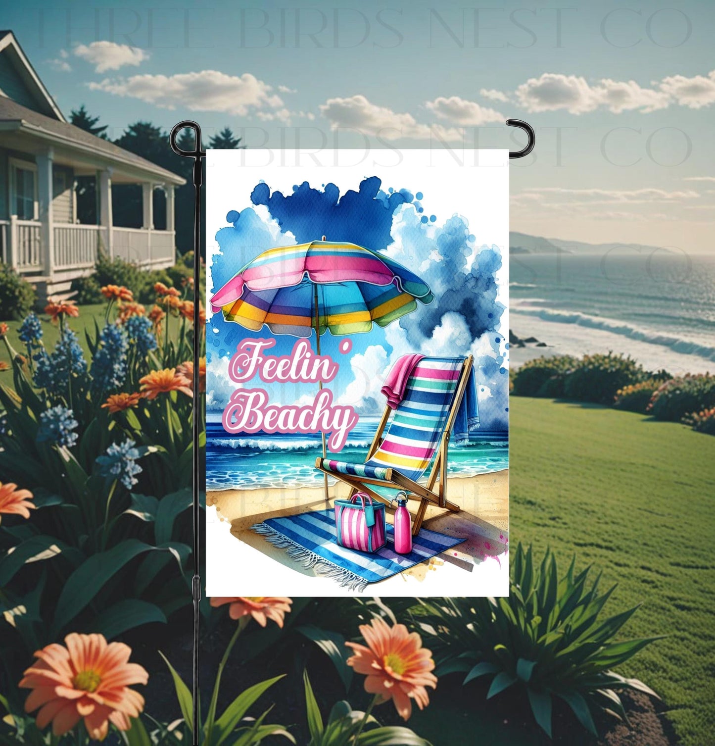 Feelin' Beachy Ocean View Garden Flag