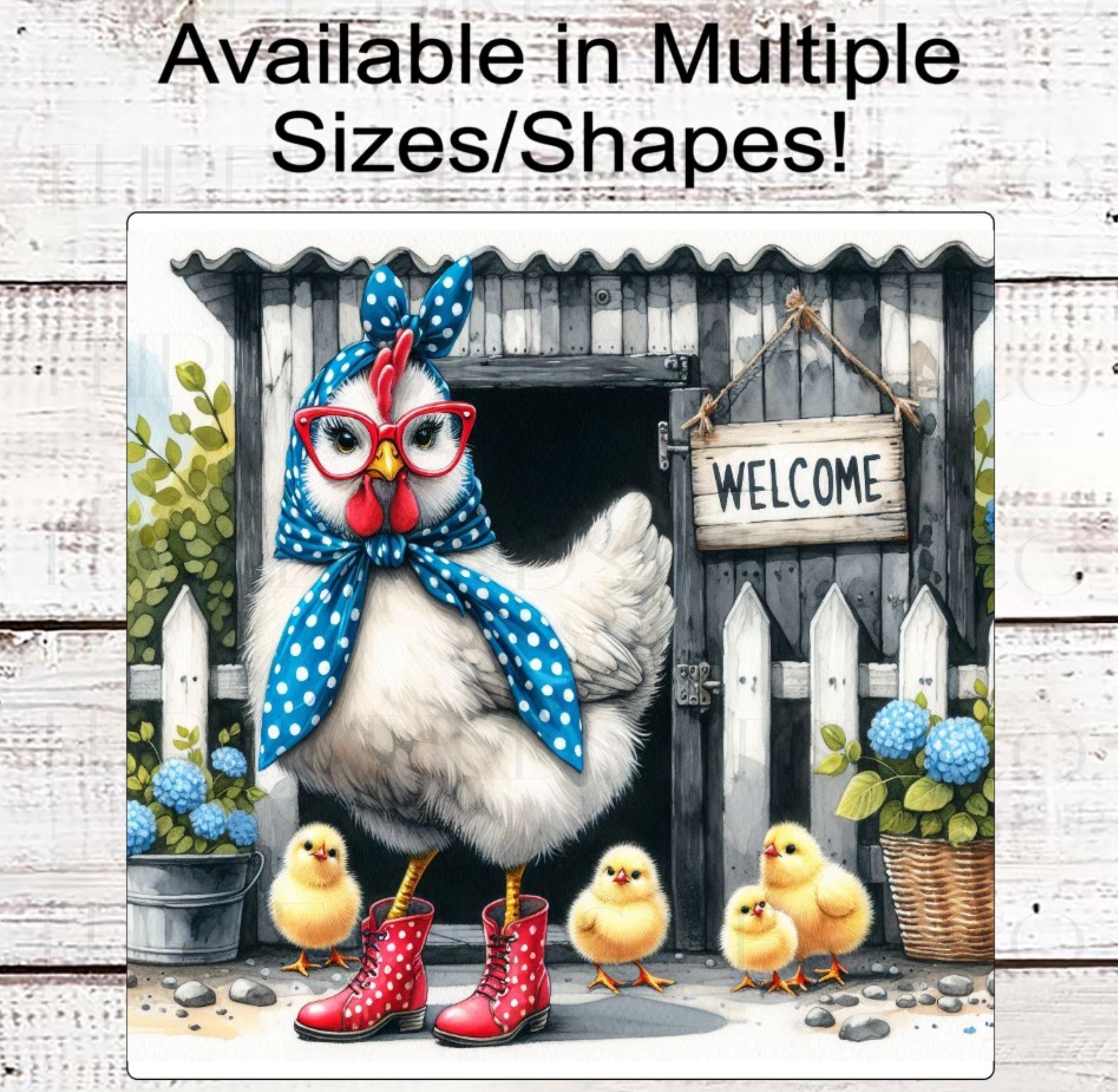 Chicken Welcome Wreath Sign, Welcome to Our Coop, Farmhouse Decor