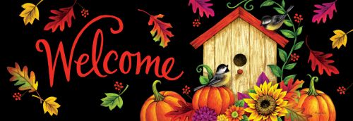 Fall Birdhouse Welcome- PVC All Weather Sign