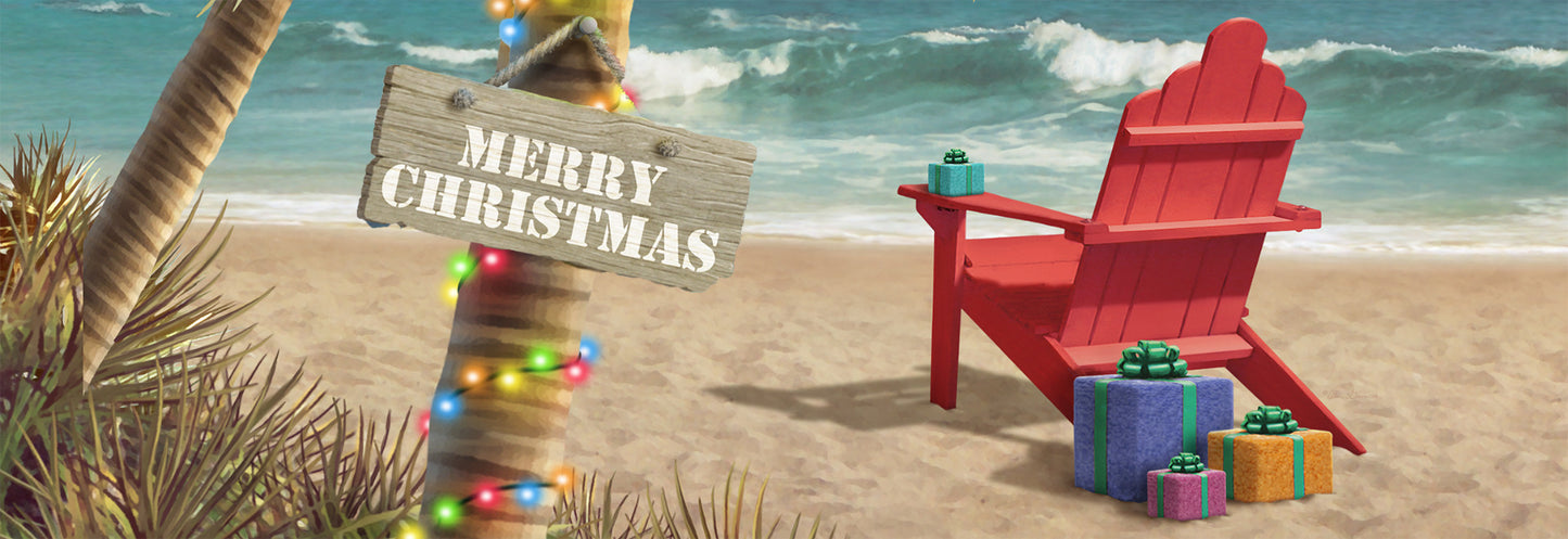 Merry Christmas Beach Chair- PVC All Weather Sign