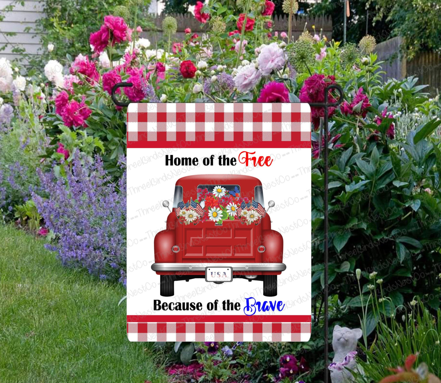 Garden Flag - Patriotic Garden Flag - Truck Garden Flag - Welcome Flag - Custom Garden Flag - Yard Flag - Yard Art Double Sided Garden Flag