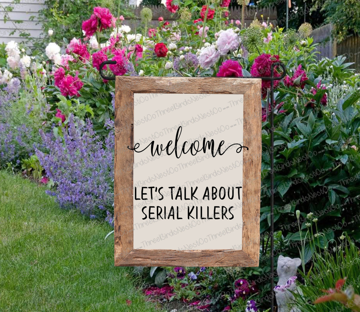 Garden Flag - Serial Killer Decor - Welcome Garden Flag - Welcome Flag - Custom Garden Flag - Yard Flag - Yard Art- Double Sided Garden Flag