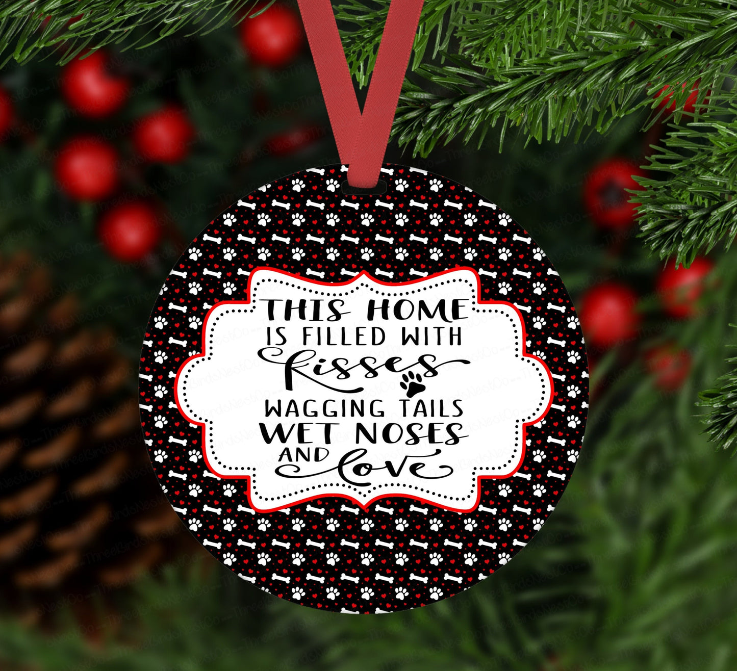 Christmas Ornament - Dog Ornament - Pet Ornament - Rescue Pet Ornament - Double Sided Ornament - Metal Ornament - ORN24