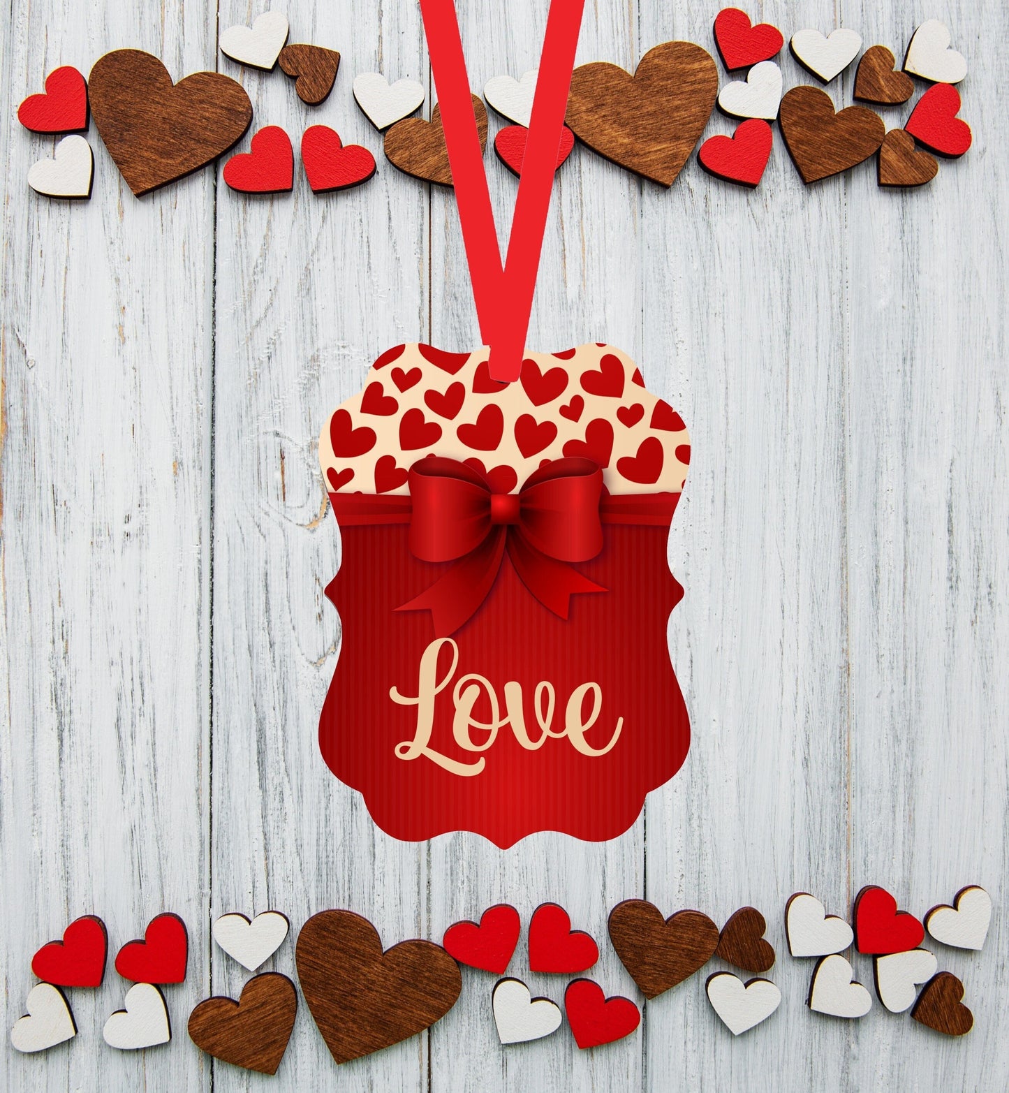 Valentines Day Ornament - Vintage Valentines - Love Ornament - Spring Ornament - Double Sided Ornament - Metal Ornament - ORN130