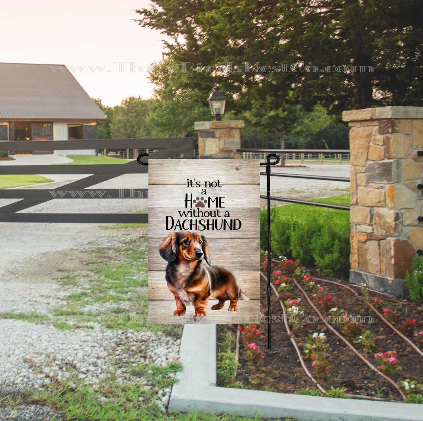 Its Not a Home Without a Dachshund Dog Double Sided Garden Flag