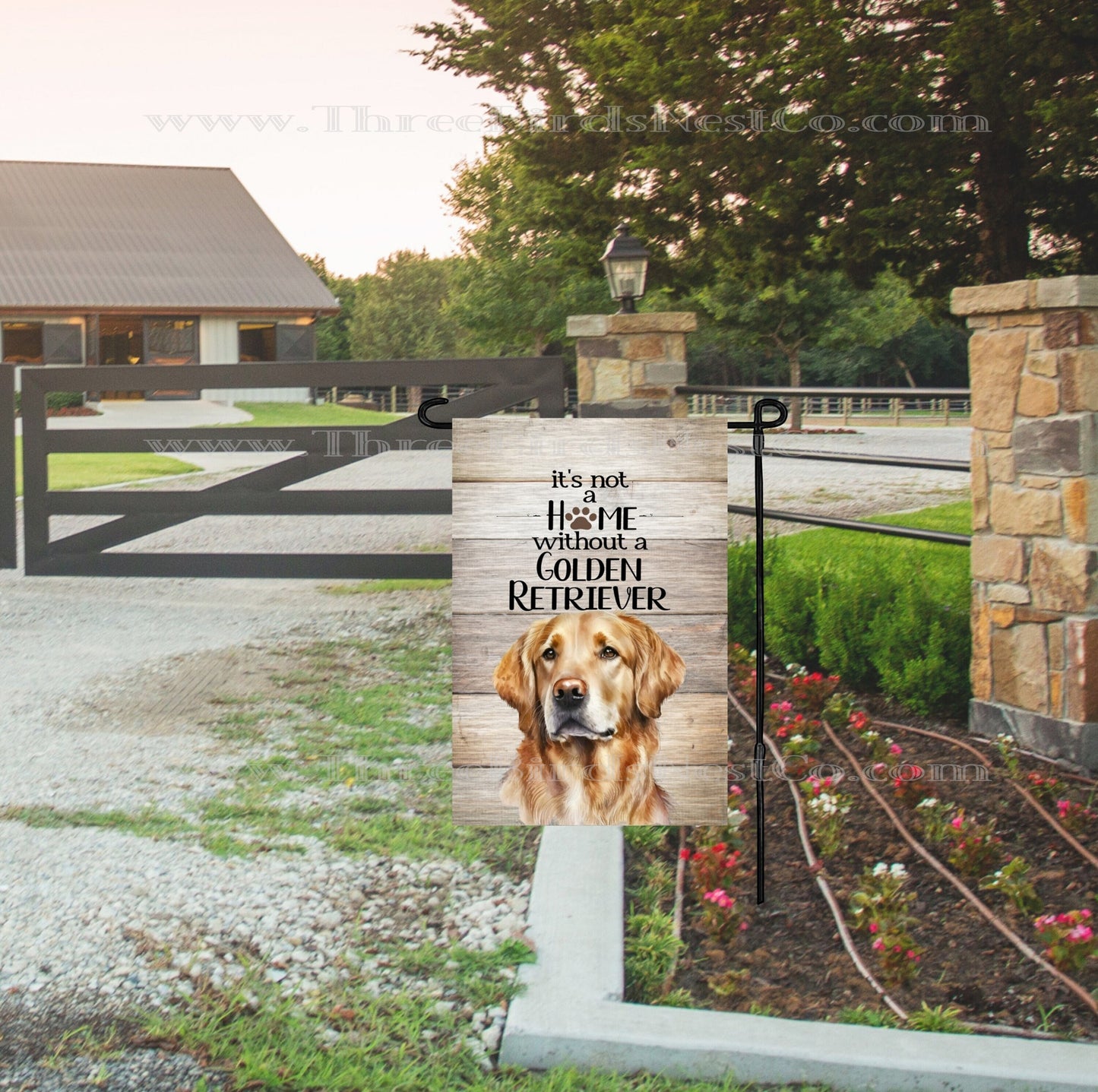 Its Not a Home Without a Golden Retriever Dog Double Sided Garden Flag