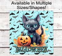 
              Black Cat Halloween Wreath Signs - Halloween Bats - Halloween Witch Potion - Halloween Jack O Lantern
            