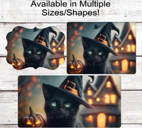 
              Black Cat Halloween Wreath Signs - Halloween Witch - Halloween Jack O Lantern
            