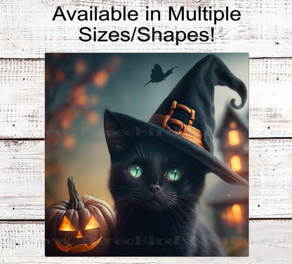 Black Cat Halloween Wreath Signs - Halloween Witch - Halloween Jack O Lantern