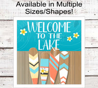 
              Welcome to the Lake Wreath Sign - Oars Decor - Dock Decor - Life is Better at the Lake House
            