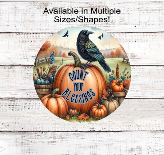 Fall Wreath Sign, Count Your Blessings- FT2165