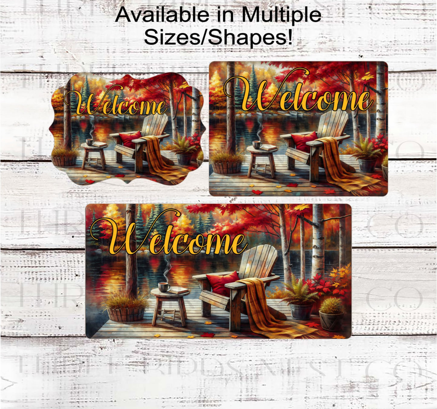 Fall Lake Chair Welcome Wreath Sign- FT2181