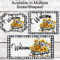 Fall Welcome Wreath Sign - Leopard Pumpkins - Pumpkin Wagon Sign - Buffalo Plaid Sign