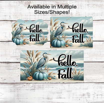 Fall Pumpkins Beach Welcome Wreath Sign- FT2167