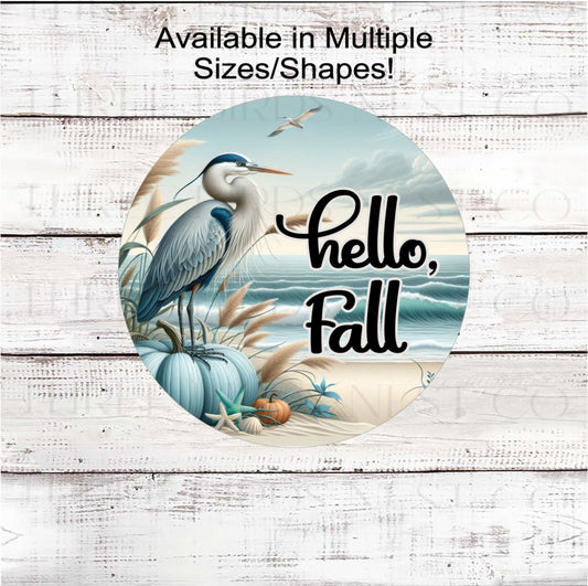 Fall Pumpkins Beach Welcome Wreath Sign- FT2167