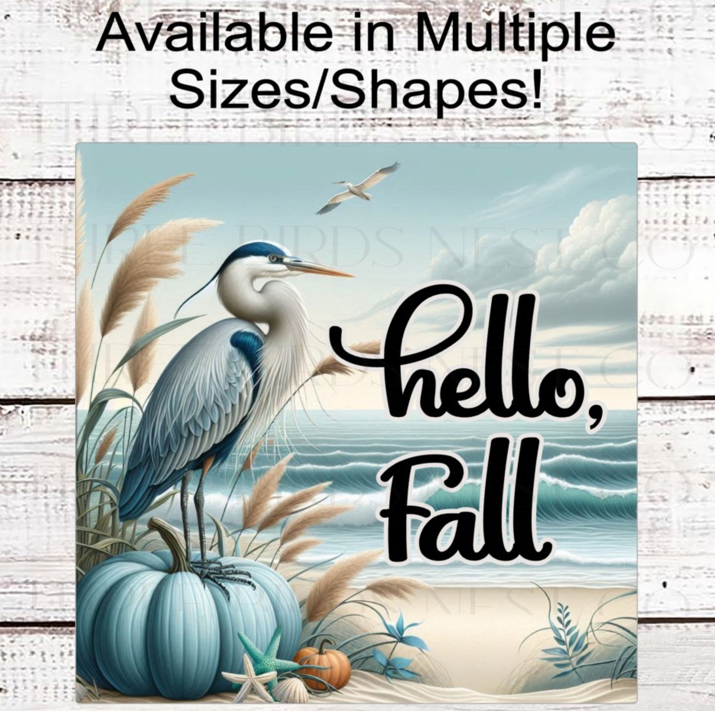 Fall Pumpkins Beach Welcome Wreath Sign- FT2167