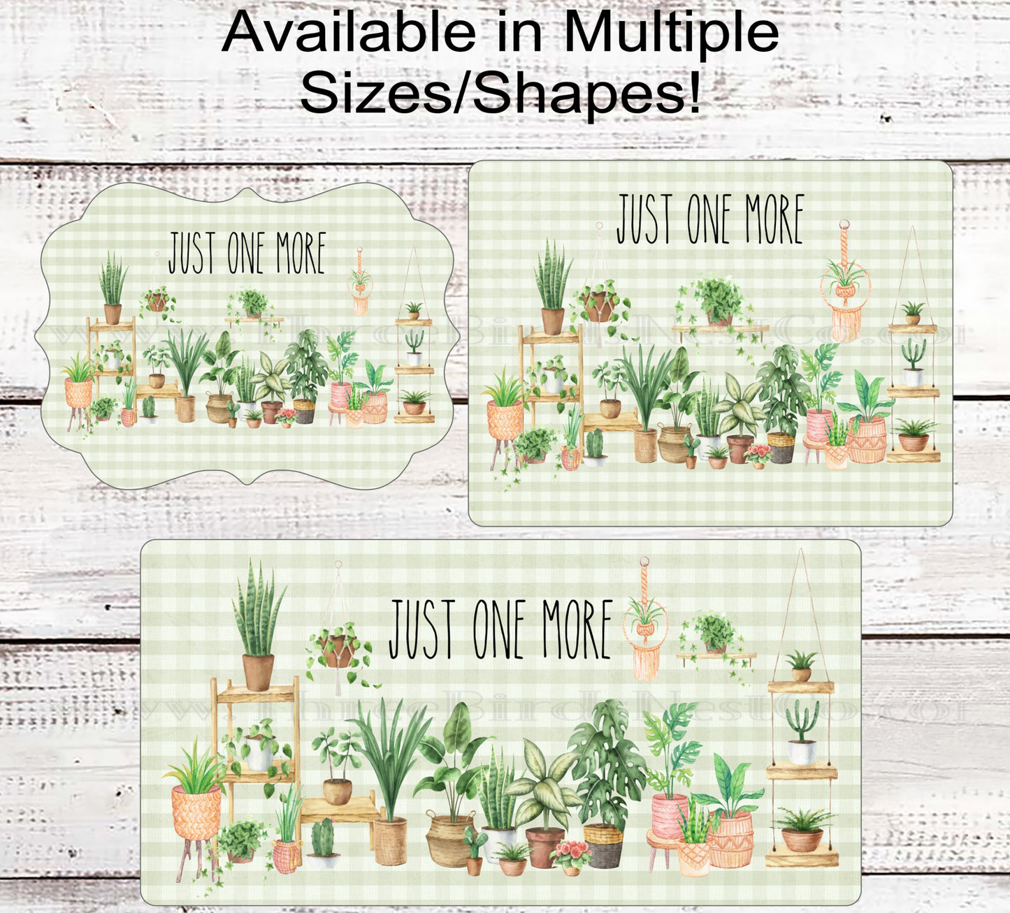 Just One More House Plants Wreath Sign - Plant Lover - Macrame Plants