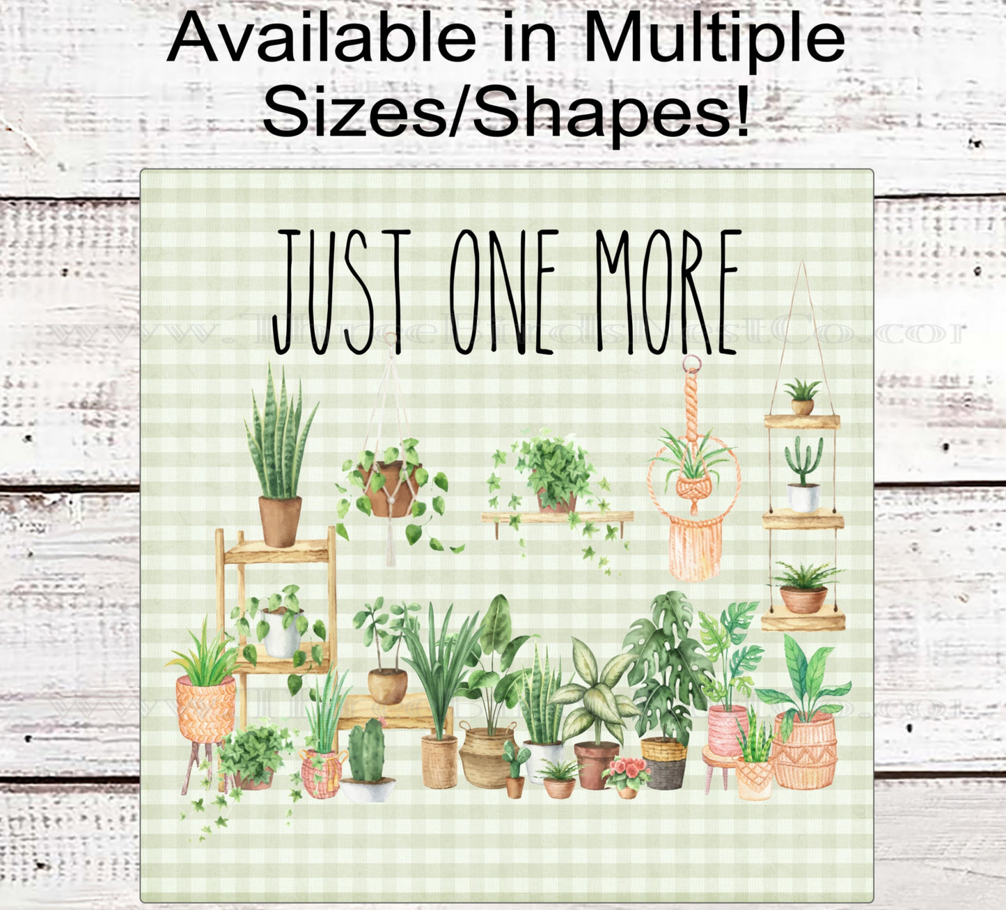 Just One More House Plants Wreath Sign - Plant Lover - Macrame Plants