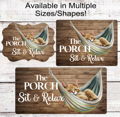 Welcome to the Porch Cat Wreath Sign - Cat Lover - Pet Gifts