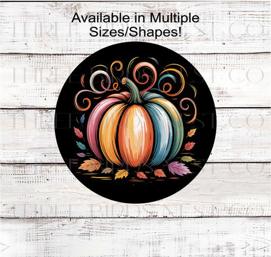 Fall Wreath Sign, Pastel Pumpkin- FT2166