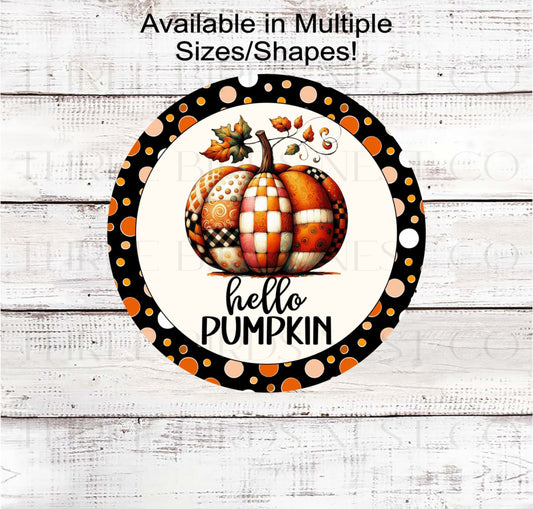 Welcome Wreath Sign, Hello Pumpkin- FT2164