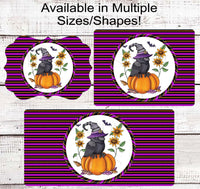 
              Fall Crown Wreath Sign - Halloween Witch Hat - Sunflowers Sign - Halloween Bats Sign
            