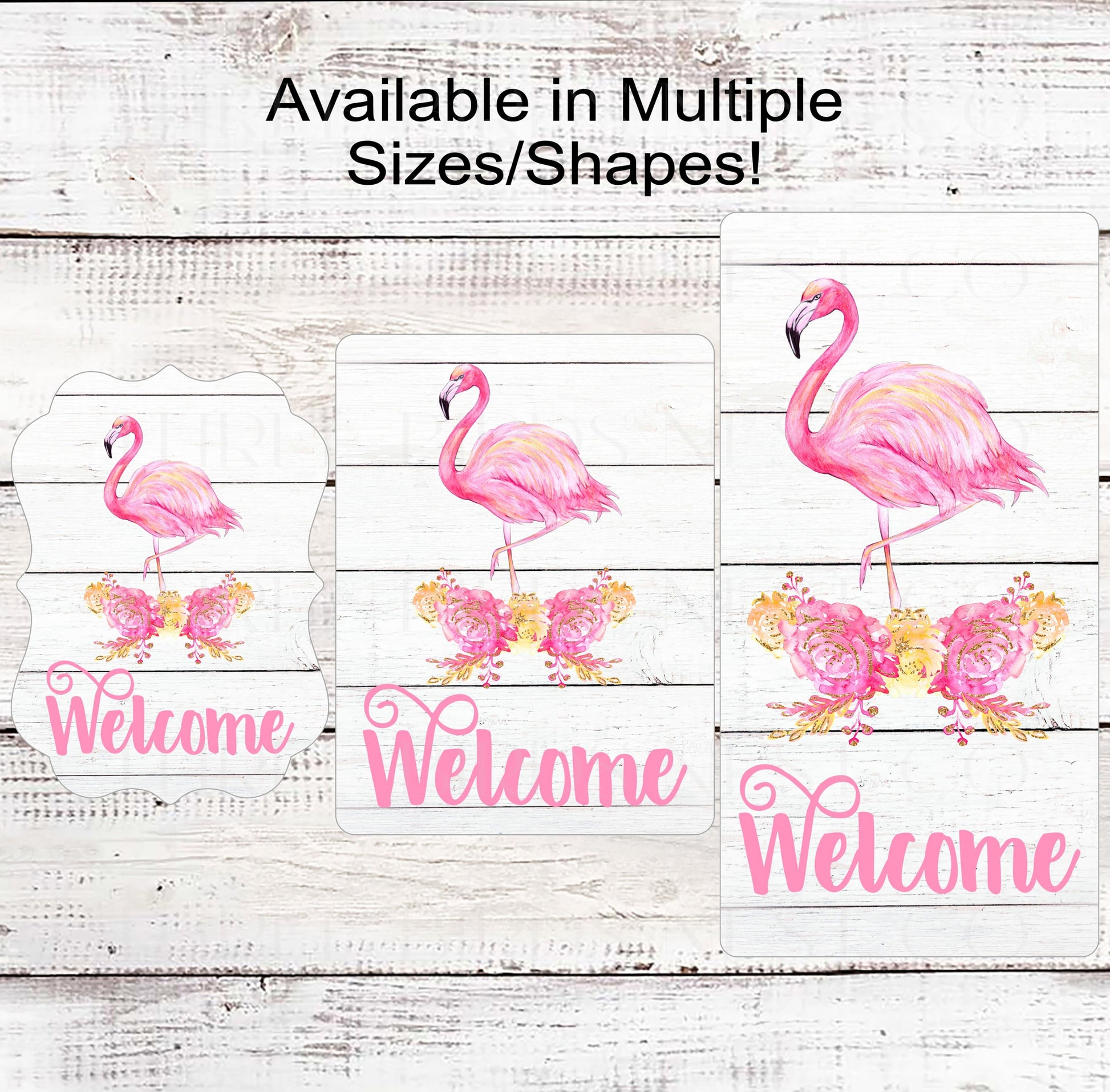 Flamingo Welcome Wreath Sign - Beach Welcome Sign - Tropical Wreath Sign