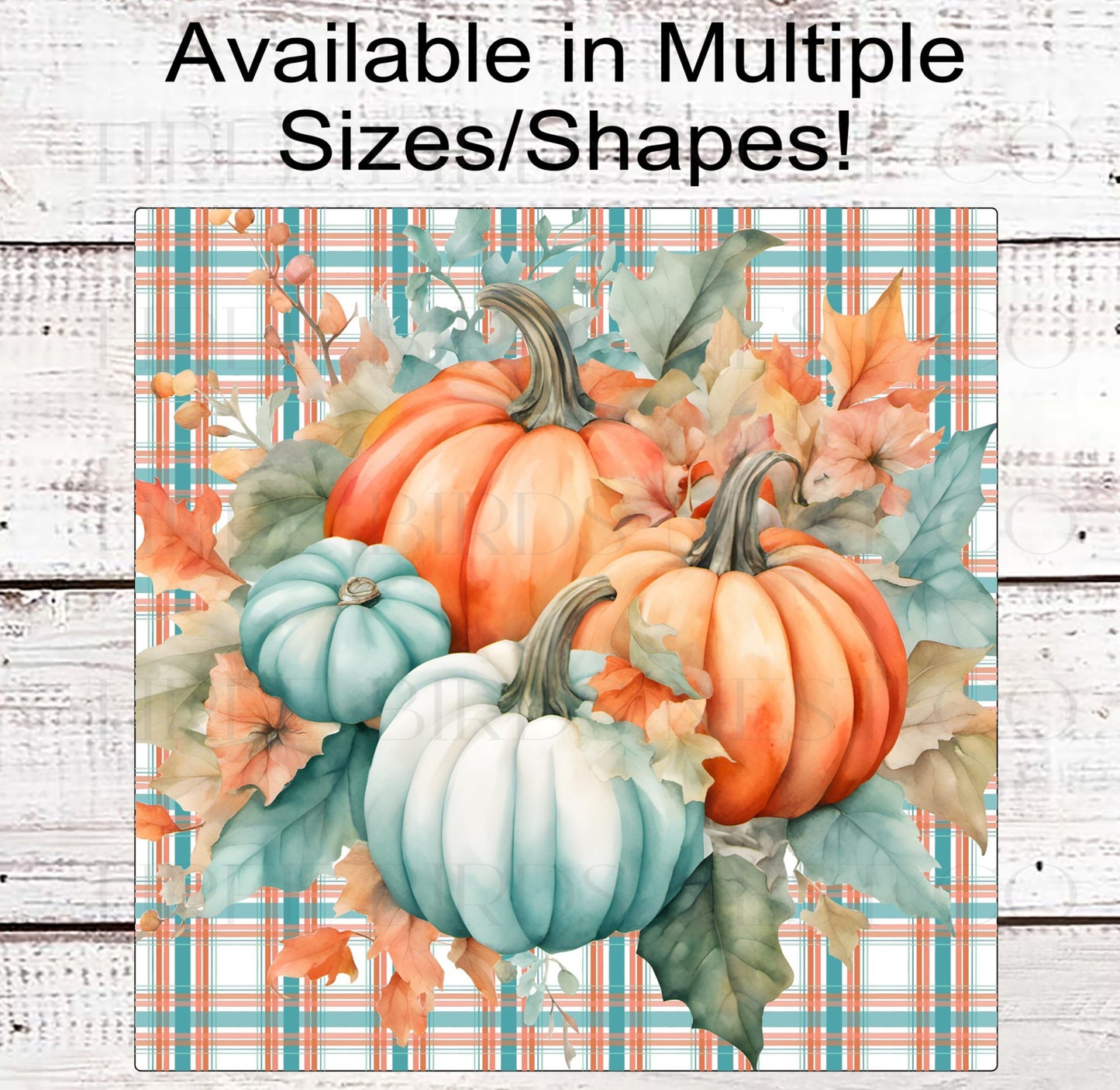 Painted Fall Pumpkins Wreath Sign - Pastel Fall Pumpkins - Autumn Sign