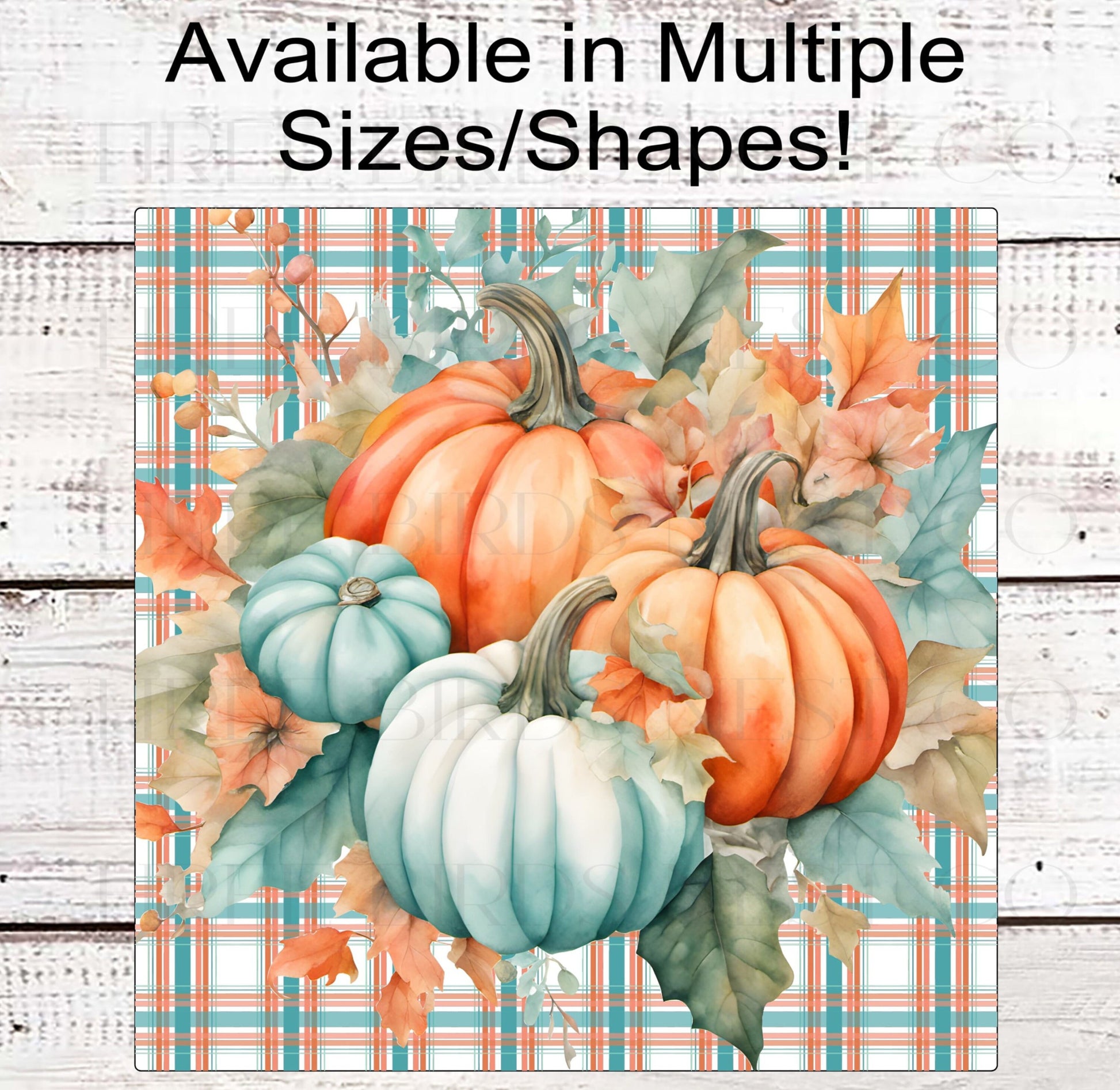 Painted Fall Pumpkins Wreath Sign - Pastel Fall Pumpkins - Autumn Sign
