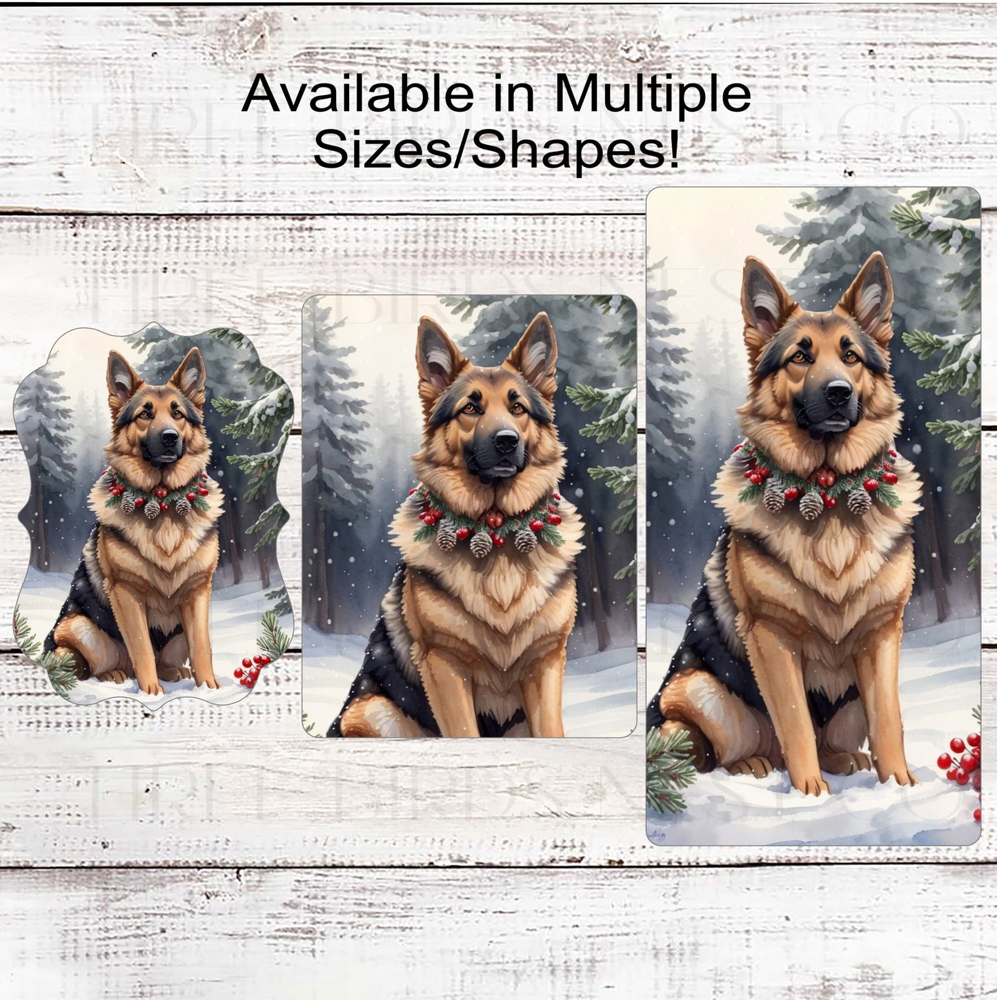 German Shepherd Dog Wreath Sign - Christmas Dog Wreath Sign - Winter Welcome
