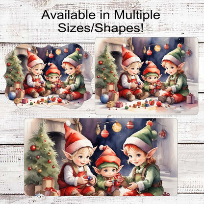 Christmas Elves Wreath Sign - Toys Sign - Christmas Tree - Christmas Ornaments