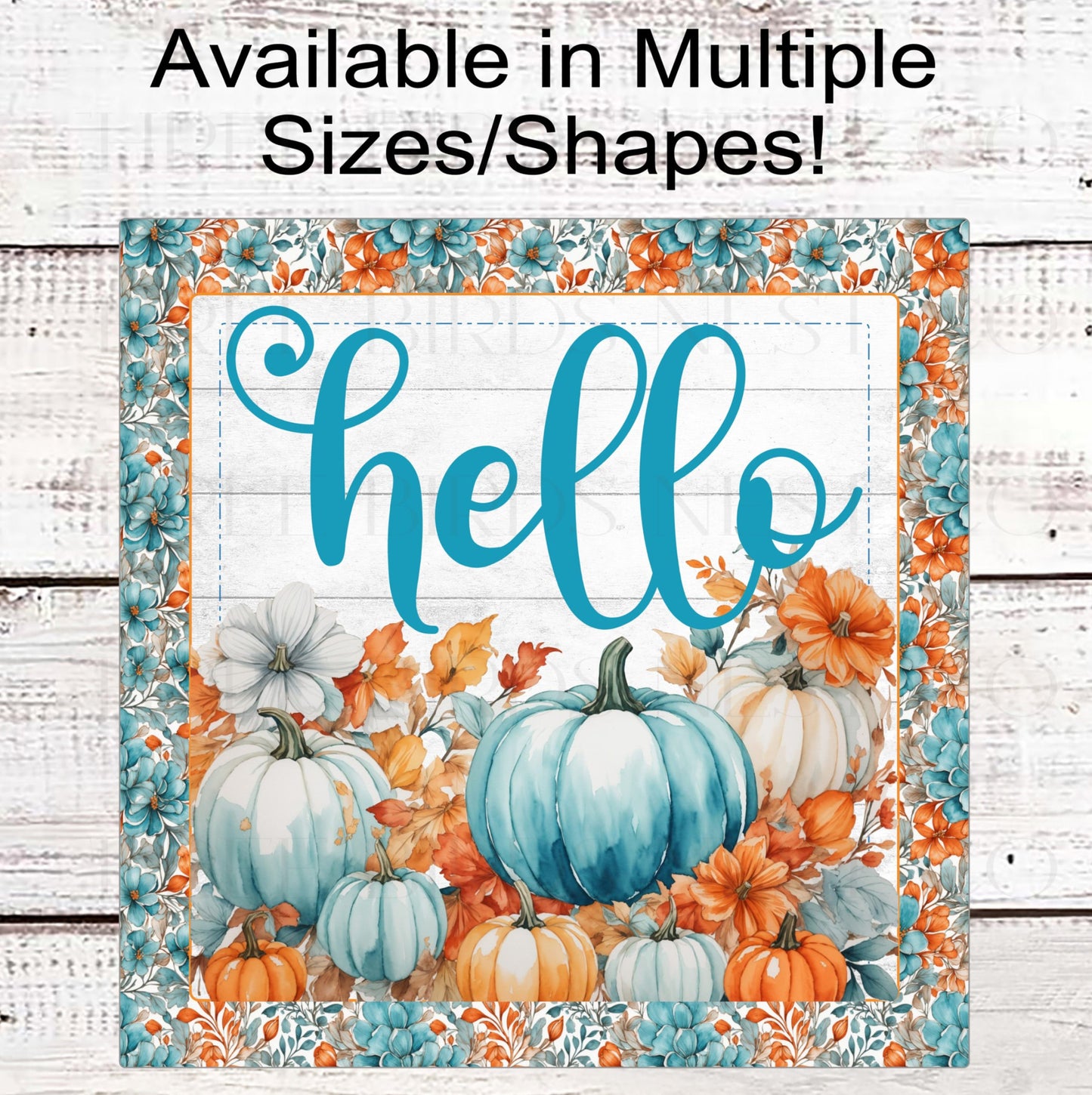 Welcome Fall Painted Pumpkins Wreath Sign - Fall Pumpkins - Sunflowers Sign - Pumpkin Patch