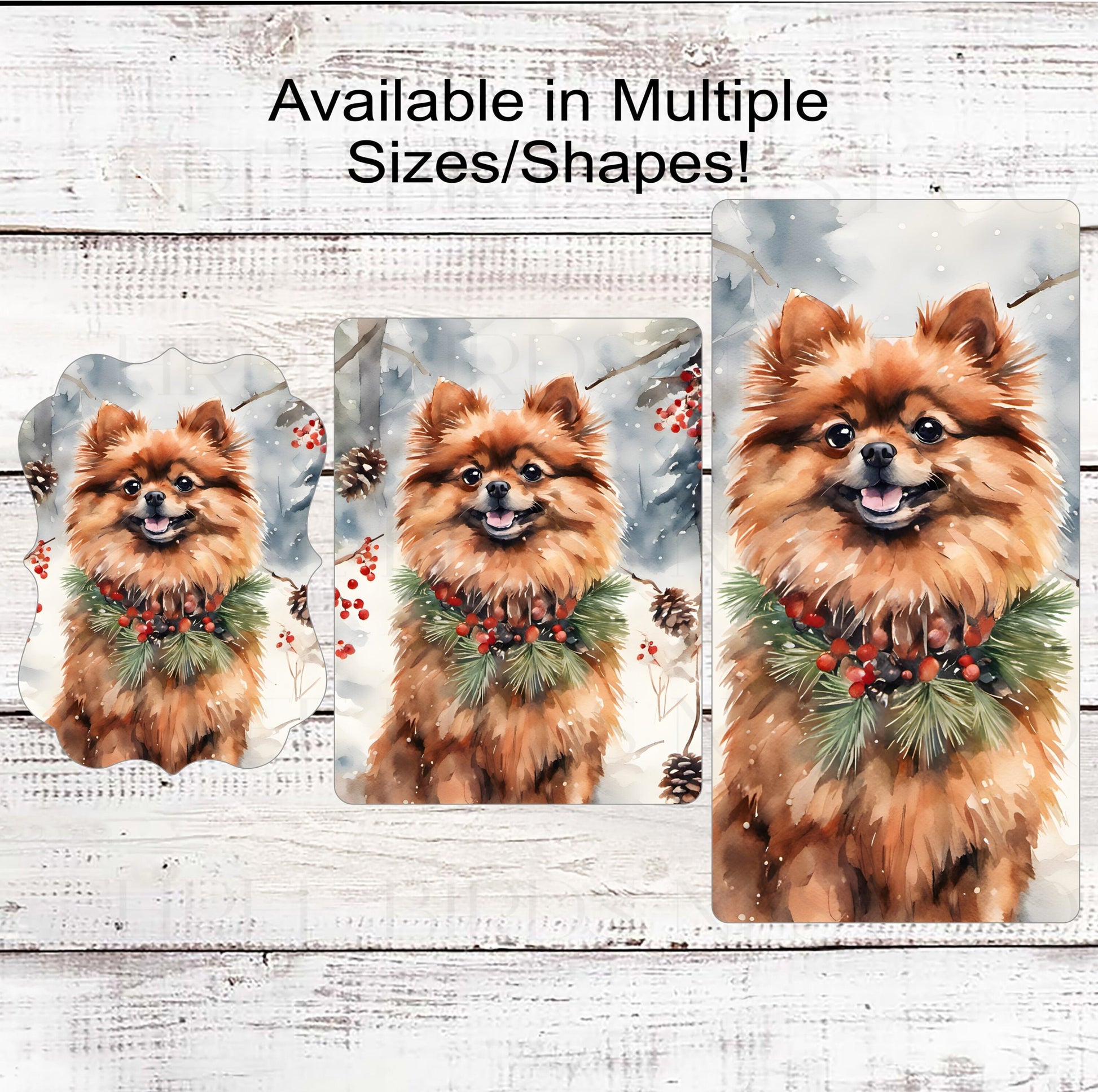 Christmas Dog Wreath Sign - Pomeranian Dog - Winter Welcome