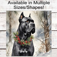 
              Christmas Dog Wreath Sign - Cane Corso Dog - Winter Welcome
            