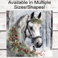 
              Christmas Horse Wreath Sign - Farm Life Sign - Farmhouse Wreath Sign - Christmas Wreath Sign - Winter Wonderland
            