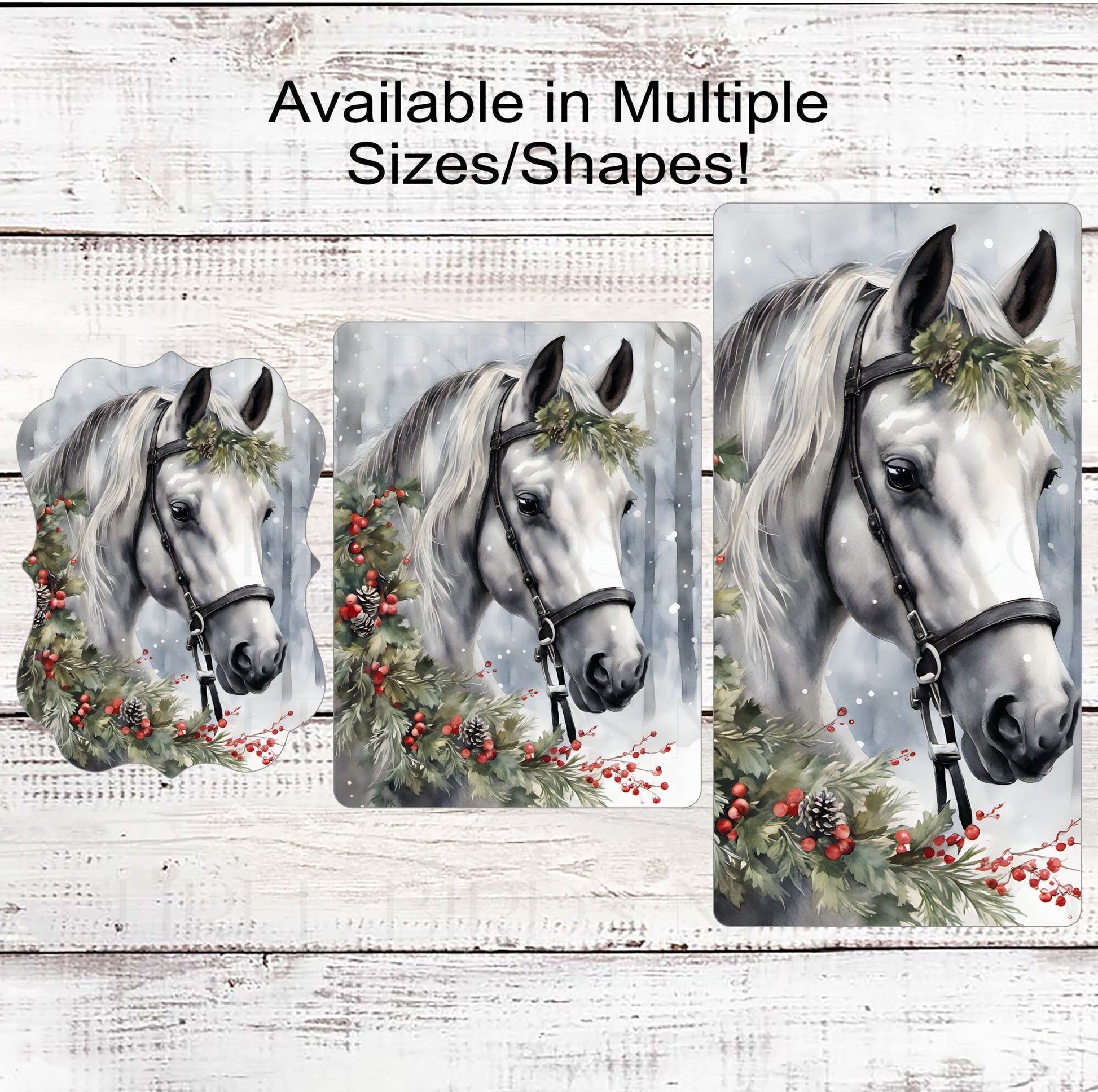 Christmas Horse Wreath Sign - Farm Life Sign - Farmhouse Wreath Sign - Christmas Wreath Sign - Winter Wonderland