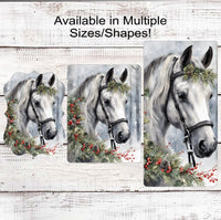 
              Christmas Horse Wreath Sign - Farm Life Sign - Farmhouse Wreath Sign - Christmas Wreath Sign - Winter Wonderland
            