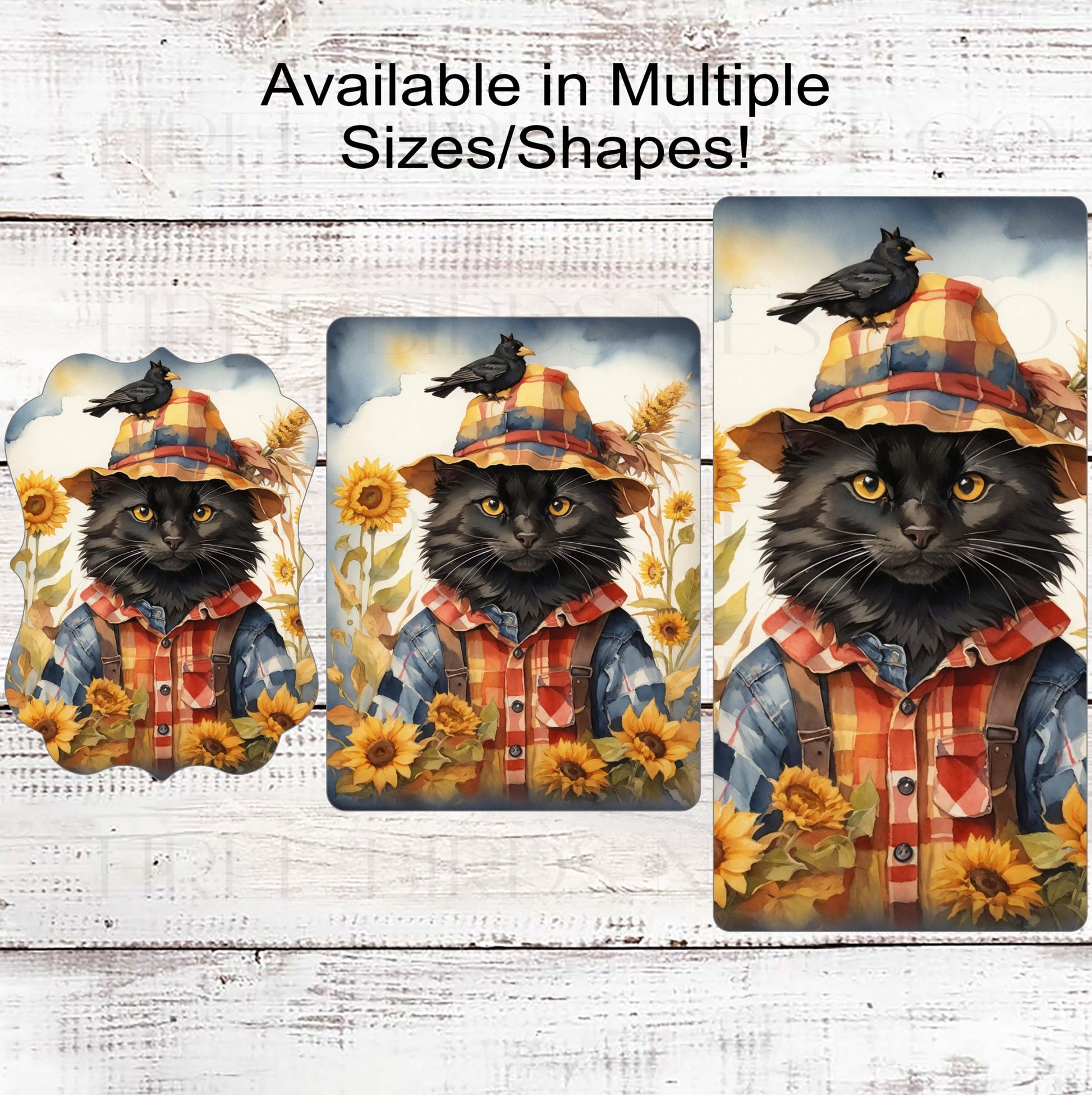 Fall Welcome Wreath Signs - Black Cat - Fall Scarecrow - Farmhouse Signs