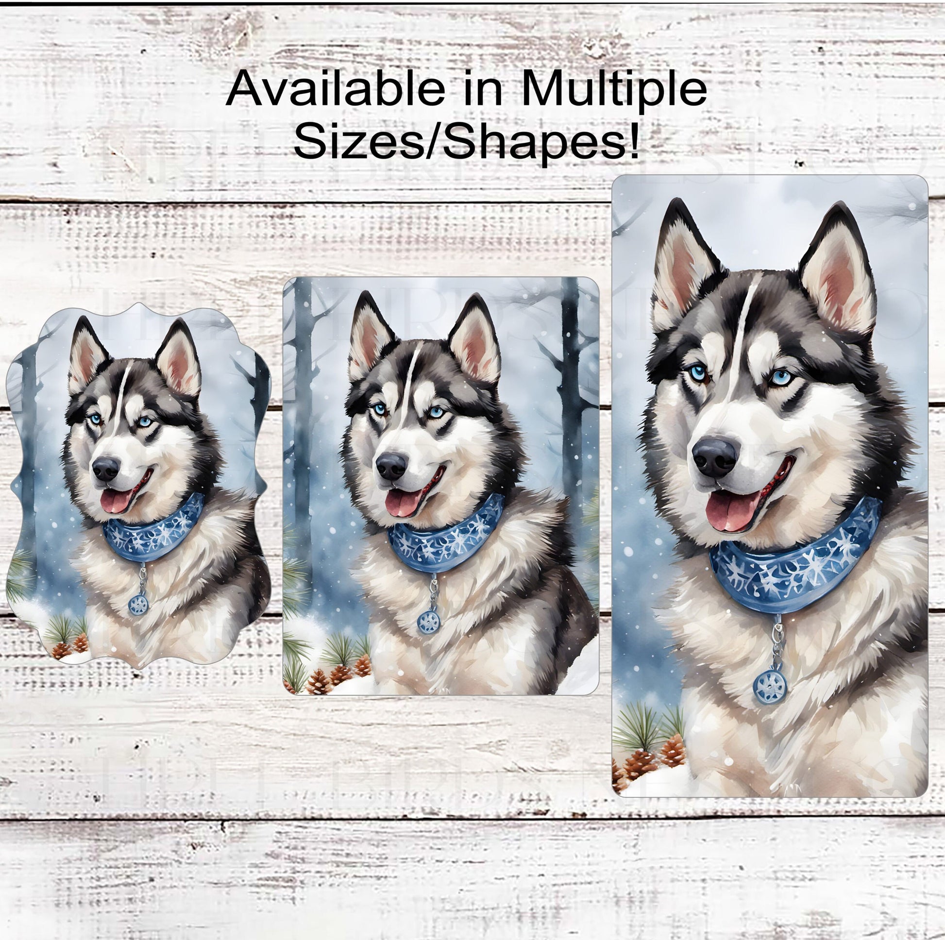 Christmas Dog Wreath Sign - Siberian Husky Dog - Winter Welcome