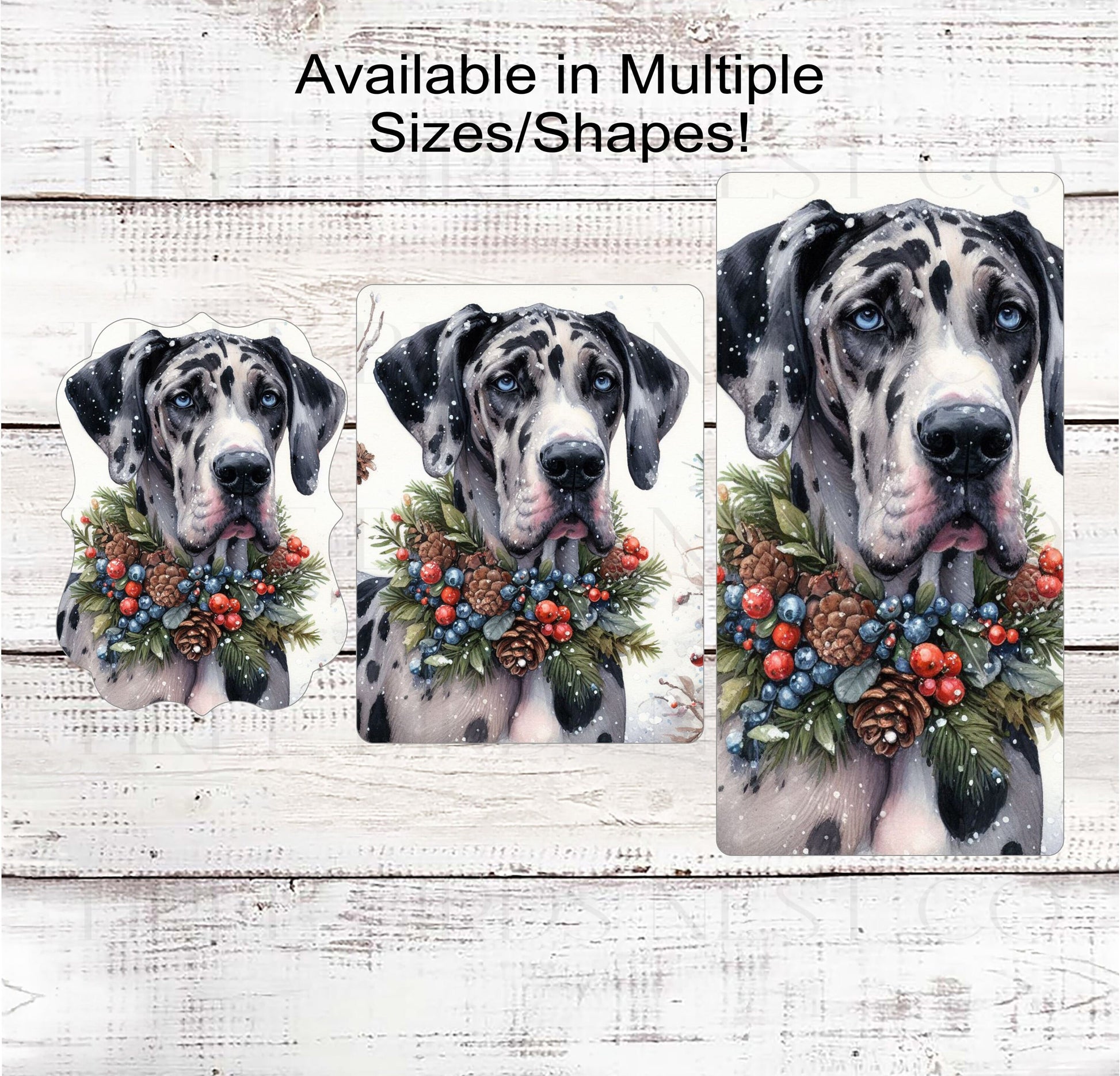Christmas Dog Wreath Sign - Great Dane Dog - Winter Welcome