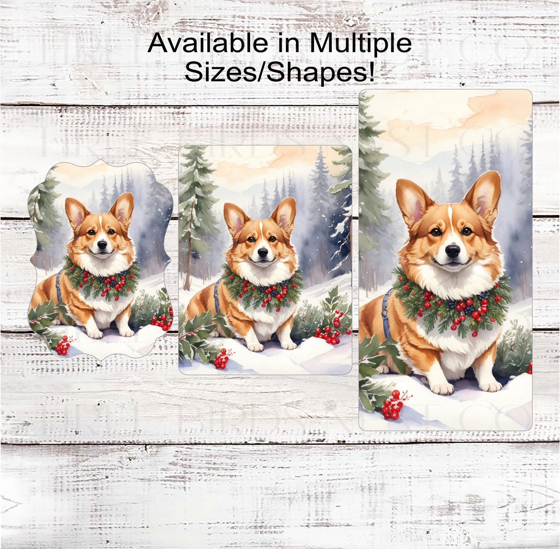 Christmas Dog Wreath Sign - Welsh Corgi Dog - Winter Welcome