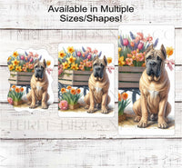 
              Spring Dog Wreath Sign - Fawn Cane Corso Dog - Floral Wreath Sign
            