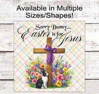 
              Easter is for Jesus - He is Risen Wreath Sign - Easter Wreath Signs - Cross Signs
            