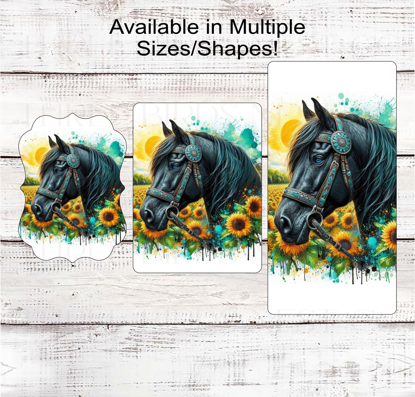 Horse Wreath Sign - Floral Wreath Sign - Rustic Farmhouse Welcome Sign - Threebirdsnestco