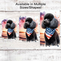 Patriotic Dog Wreath Signs - Poodle Dog - American Flag - Wiggle Butt - Beach Decor - Fireworks Sign - 4th of July