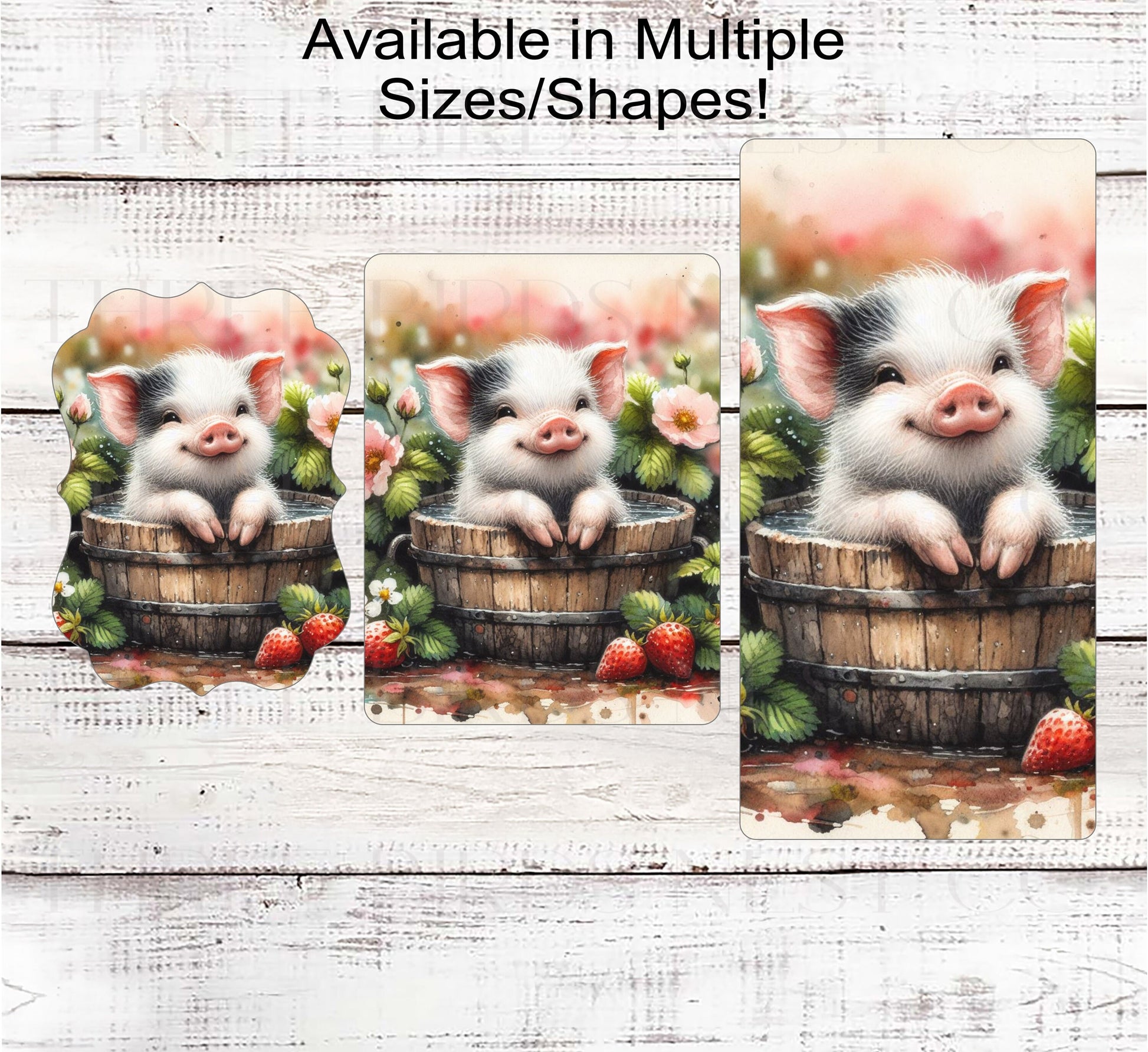 Pig Wreath Sign - Farm Fresh Strawberries - Rustic Farmhouse
